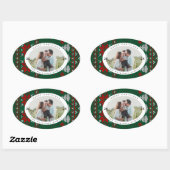 Knitted Sweater Pattern Photo Ovaler Aufkleber (Blatt)