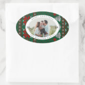 Knitted Sweater Pattern Photo Ovaler Aufkleber (Tasche)