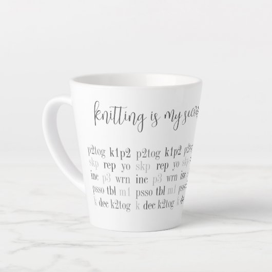 KNITTEN IST MEINE ZWEITE SPRACHE Latte Tasse (Linke Ecke)