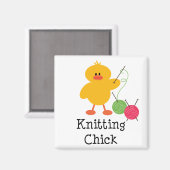 Knitter Chick Magnet (Vorderseite/Rückseite)
