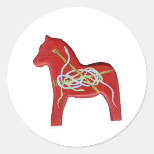 Knitter Dala Horse Sticker
