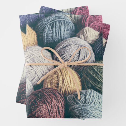 Knitter, Kegelgarnbälle aus Crochet Wool Geschenkpapier Set (Beispiel)