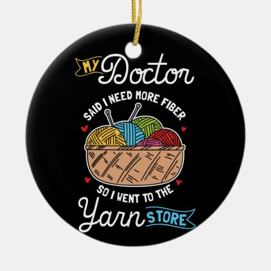 Knitter Keramik Ornament (Vorne)