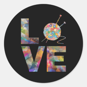 Knitter Knitter Crochet Liebe Garnmuster Stitch Runder Aufkleber