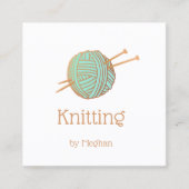 Knitter-Knitter-Sammellogo Quadratische Visitenkarte (Vorderseite)