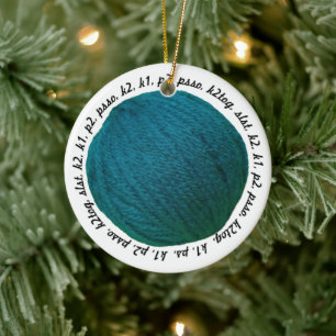 Knitter Lingo ・ Aquamarines Garnballhandwerk Keramik Ornament