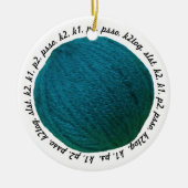 Knitter Lingo ・ Aquamarines Garnballhandwerk Keramik Ornament (Vorne)