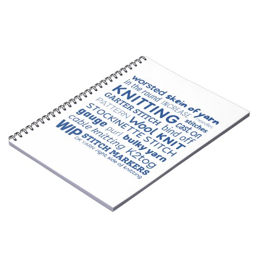 Knitter-Notebook - Knitter's Word Collage Notizblock (Linke Seite)