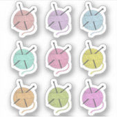Knitter Pastel Garns Hooks Hobby Bujo Planner Aufkleber (Vorderseite)