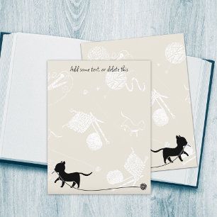 Knitter-Theme-Katzen Garn Leere Scrapbook Papier