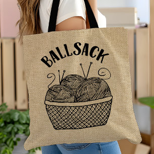 Knitterbeutel Funny Ball Sack Knittergeschenk Tasche