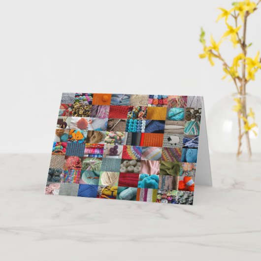 KnitterCollage Karte (Gelbe Blume)