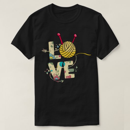 Knitterdesign Knitter Crochet Liebe Strick und Cro T-Shirt (Design vorne)