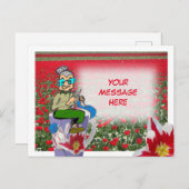 Knitterfrau auf Tulips Tasse DIY Postkarte (Vorne/Hinten)