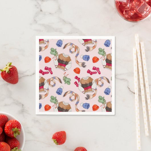 Knitterfreude (Platinrosa) - Napkins Serviette (Beispiel)