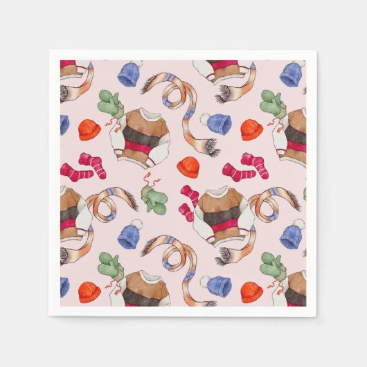 Knitterfreude (Platinrosa) - Napkins Serviette (Vorderseite)