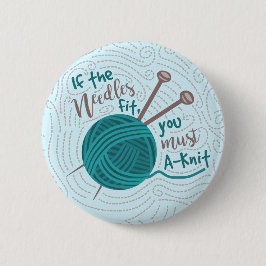 Knittergarn Nadeln Spaß Button