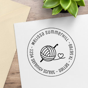 Knittergarn Runde Adresse 2 Gummistempel