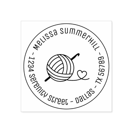 Knittergarn Runde Adresse 2 Gummistempel (Prägung)