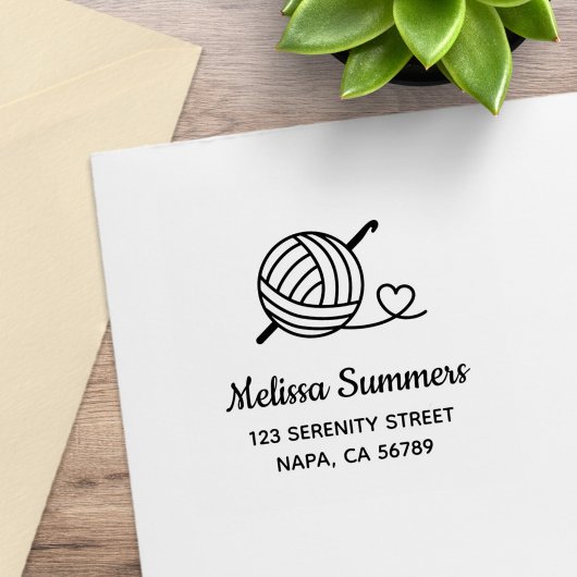 Knittergarnadresse Gummistempel