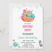 Knitterhandwerk - Einladung zum Geburtstag (Vorderseite)