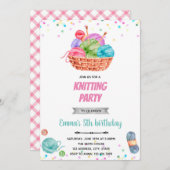Knitterhandwerk - Einladung zum Geburtstag (Vorne/Hinten)
