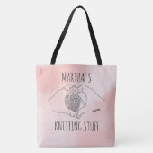 Knitterheart Hands Boho Line Illustration Tasche (Vorderseite)