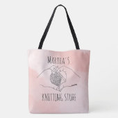 Knitterheart Hands Boho Line Illustration Tasche (Rückseite)