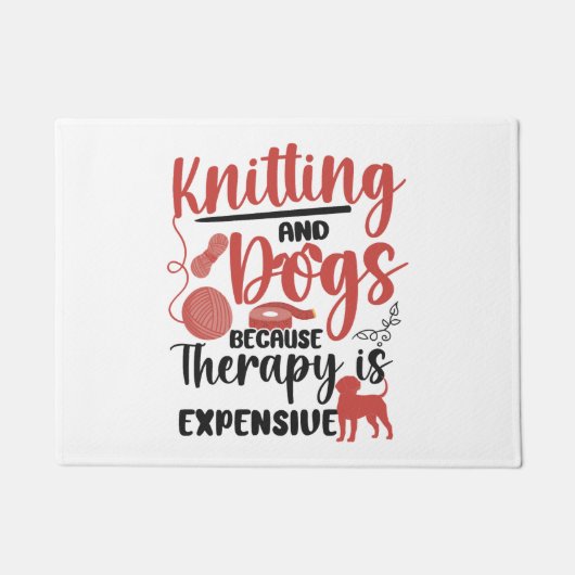 Knitterhund knetend und fußmatte (Vorderseite)