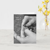 Knitterkarte - Ruhe. Im Gange. Karte (Gelbe Blume)