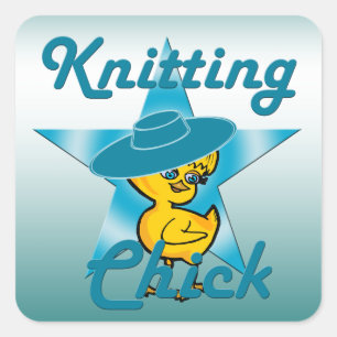 Knitterkick #7 quadratischer aufkleber