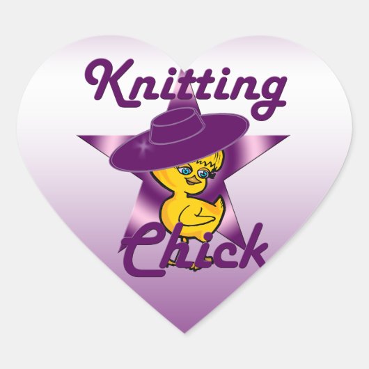 Knitterkick #9 Herz-Aufkleber (Vorderseite)