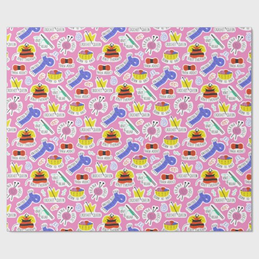 Knittern Crochet-Liebe Geschenkpapier (Flach)