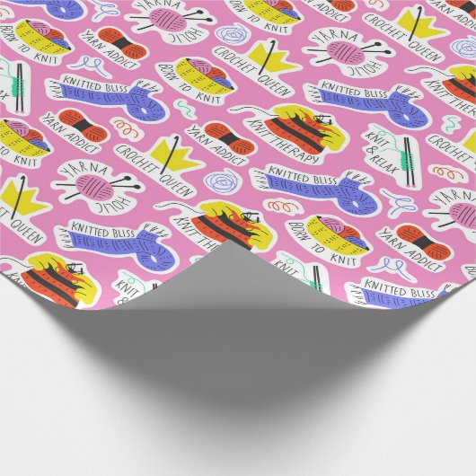 Knittern Crochet-Liebe Geschenkpapier (Ecke)