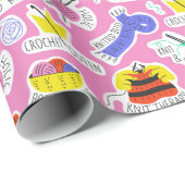 Knittern Crochet-Liebe Geschenkpapier (Rolleneckpunkt)