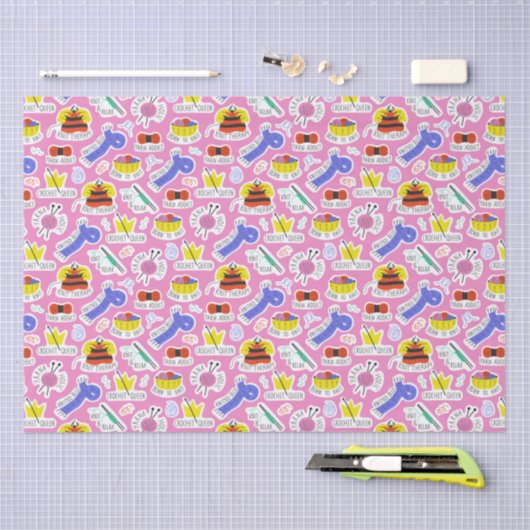 Knittern Crochet-Liebe Seidenpapier (Handwerk)