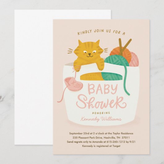 Knittern Einladung (Vorne/Hinten)