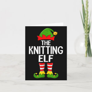 Knittern Elf Xmas Matching Familie Elf Squad Chris Karte