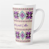 Knittern Fair Isle Pattern Personalisiert Milchtasse (Rechts)