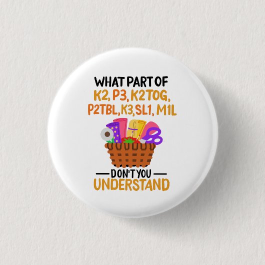 Knittern Funny Knitting Quotes Button (Vorderseite)