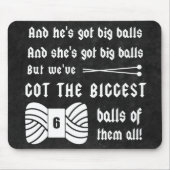 Knittern ・ Große Bälle aus Garnkunst Dunkel Mousepad (Vorne)