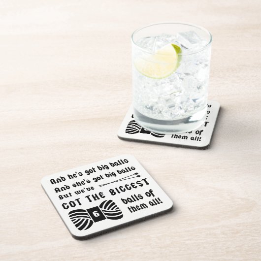 Knittern ・ Große Bälle aus Garnkunst Getränkeuntersetzer (Rechte Seite)