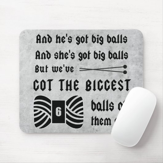 Knittern ・ Große Bälle aus Garnkunst Mousepad (Mit Mouse)