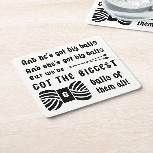 Knittern ・ Große Bälle aus Garnkunst Rechteckiger Pappuntersetzer (angewinkelt)