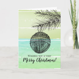 Knittern Häkelgarn personalisiertes Foto Weihnacht Feiertagskarte