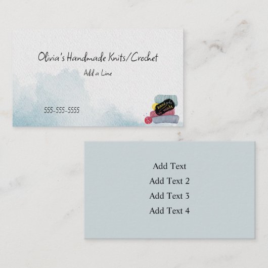 Knittern/Häkeln Handgefertigt Visitenkarte (Vorne/Hinten)