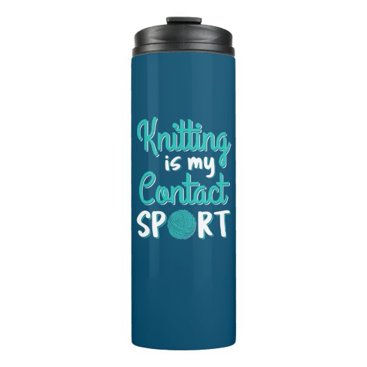 Knittern ist mein Kontakt Sport Thermosbecher (Vorderseite)