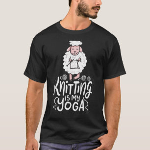 Knittern ist mein Niedliches Yoga-Wollschaf T-Shirt