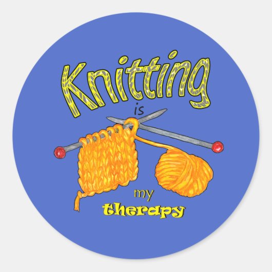 Knittern ist Meine Therapie, Knitterliebhaber Runder Aufkleber (Vorderseite)
