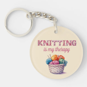 Knittern ist meine Therapie Schlüsselanhänger